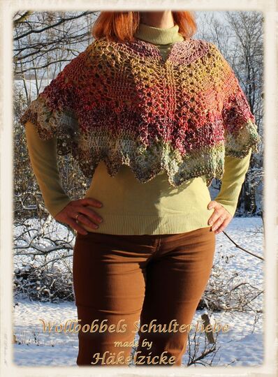 Häkelanleitung Kurzponcho "Wollbobbels Schulterliebe"  XS-XXL und größer