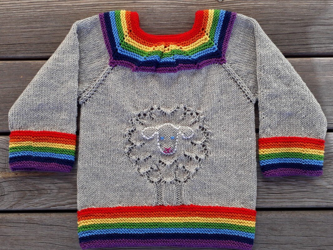 Strickanleitung Kinderpulli "Schäfchen"