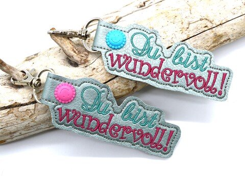 Stickdatei Anhänger Du bist wundervoll