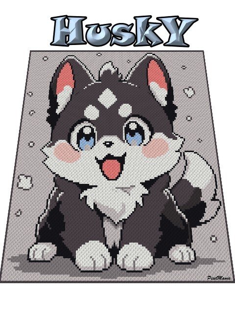 Häkelmuster * HUSKY * Grafik für C2C Decke