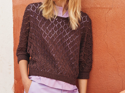 Fledermaus-Pulli im Ajourmuster