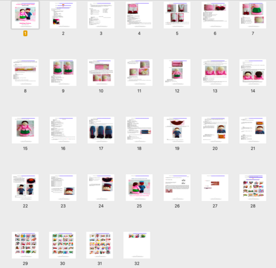 K082 Knitting Pattern Ukraine Doll Cossack Kazak man and woman with clothes