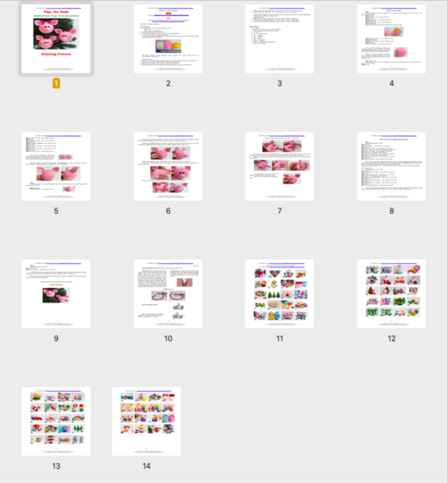 K079 Knitting Pattern - Christmas tree baubles or decoration Pigs Amigurumi