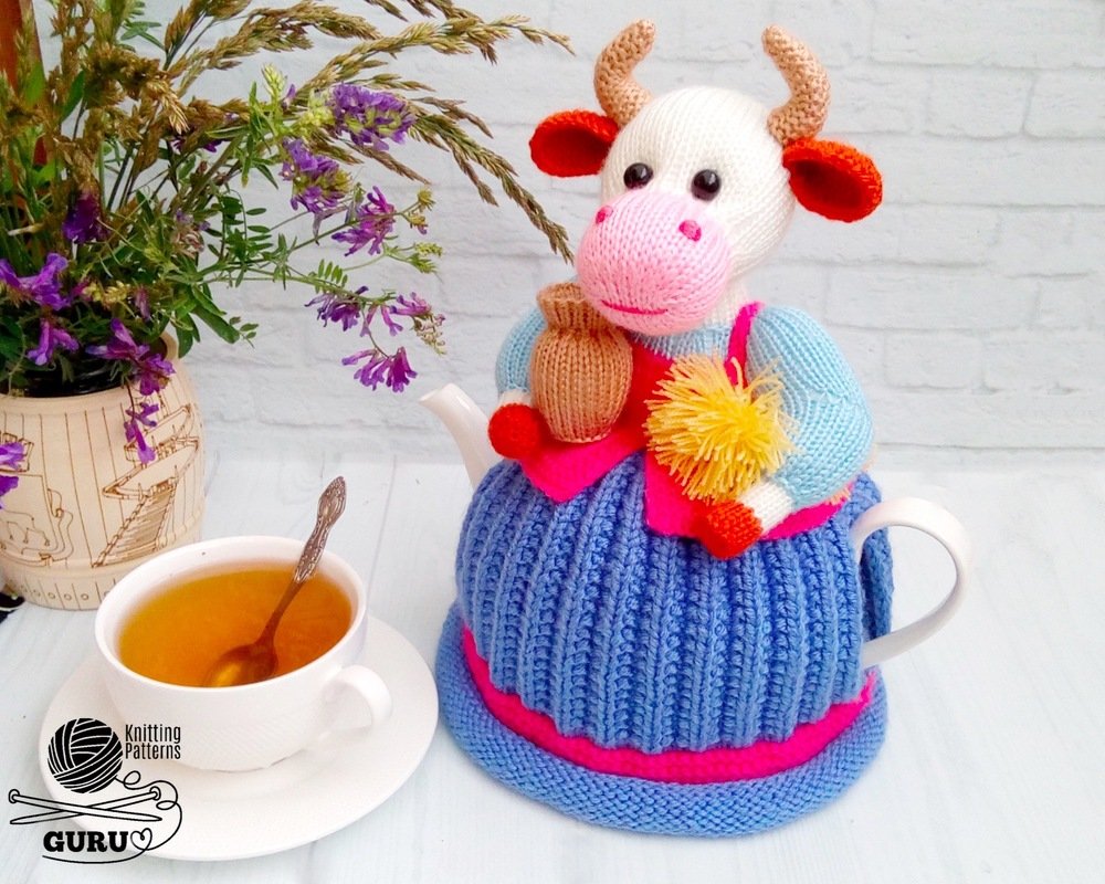 K073 Knitting Pattern - Cow Knitted teapot warmer table setting decoration - Image 12