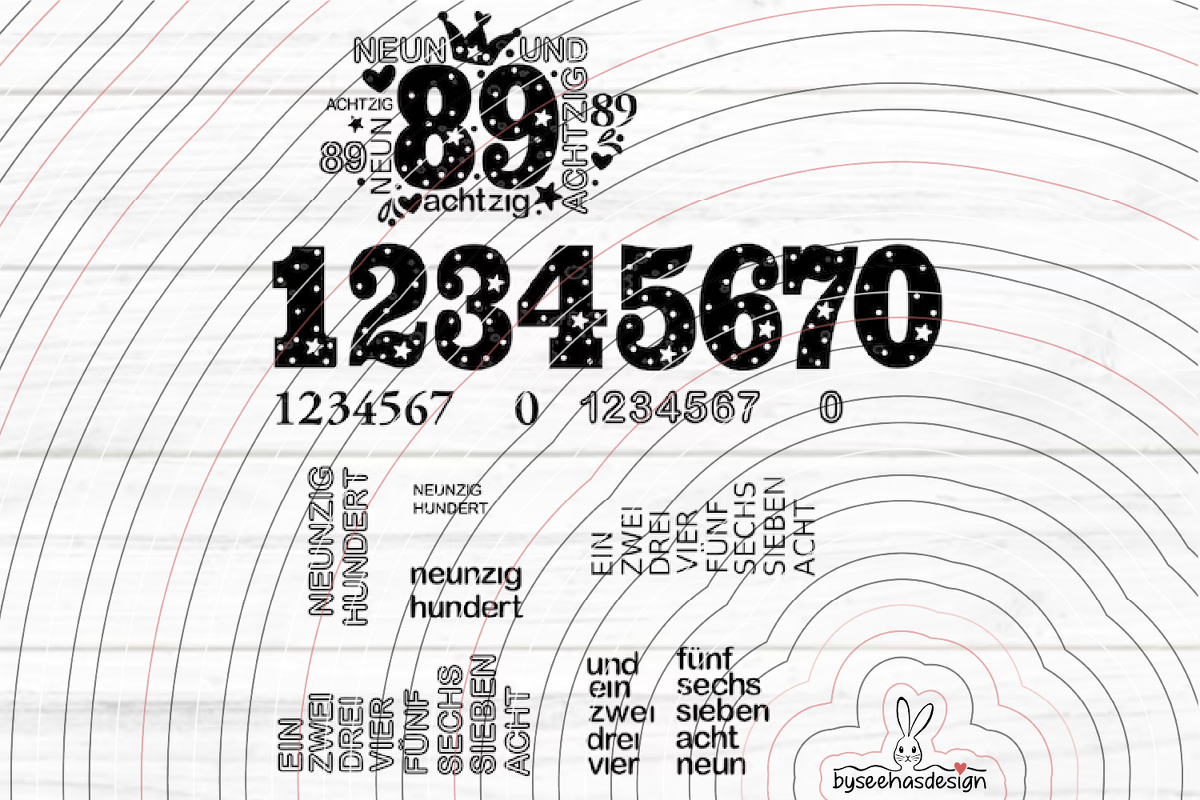 Zahlen 80-100 Plotterdatei SVG - Bild 2
