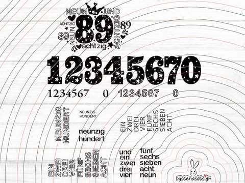 Zahlen 80-100 Plotterdatei SVG