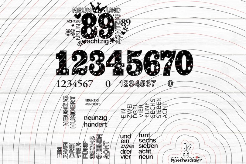 Zahlen 80-100 Plotterdatei SVG