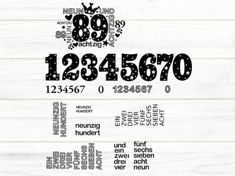 Zahlen 80-100 Plotterdatei SVG FCM