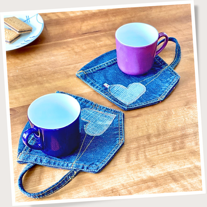 Cup coaster pattern/ recycle old jeans pocket / starter sewing pattern - Image 5