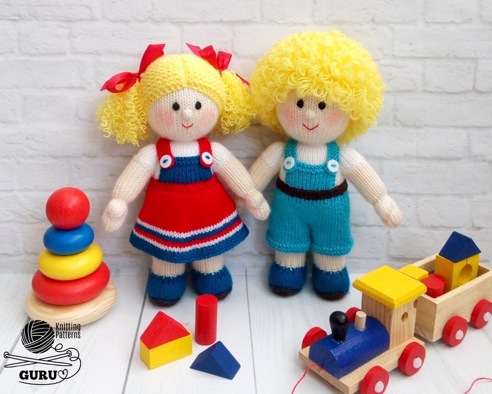 K070 Knitting Pattern - Dolls with clothes. Boy and Girl - Amigurumi - Image 5