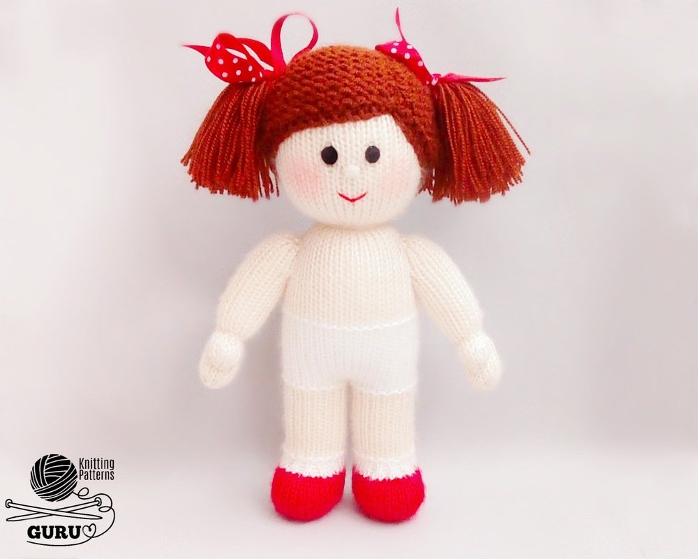 K067 Knitting Pattern - Dolls with brown hair - Amigurumi - Image 2