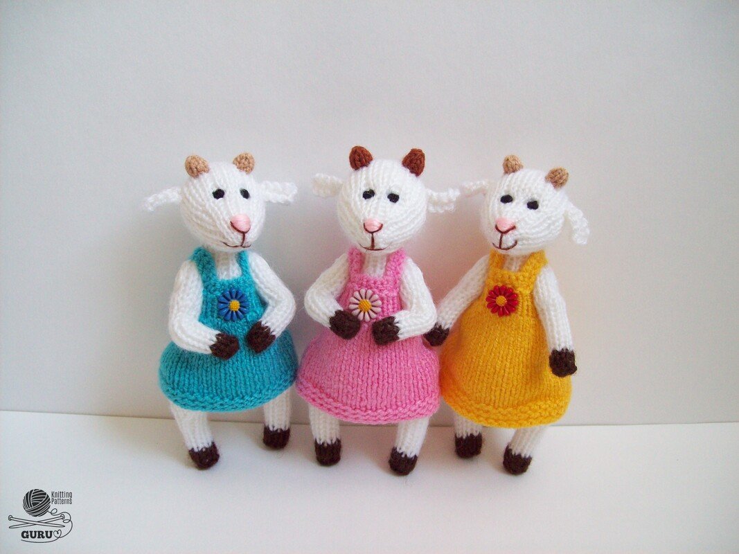 K063 Knitting Pattern Mother goat and 7 little goats Amigurumi animal farm - Image 12