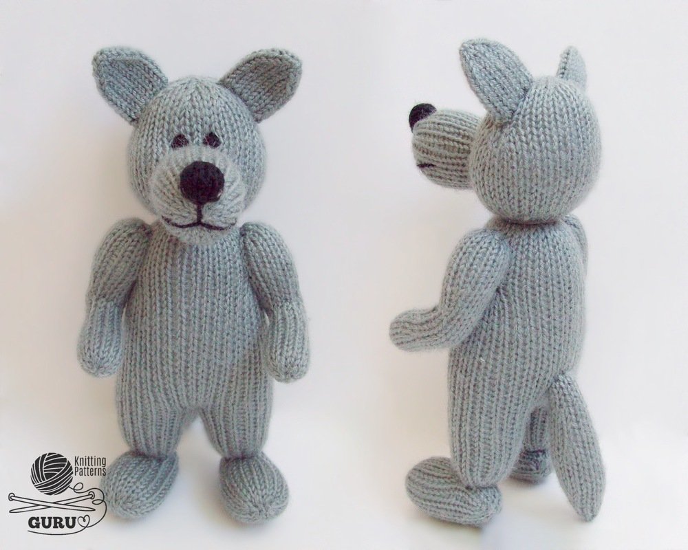 K062 Knitting Pattern - The Wolf soft toys - Amigurumi forest animal fairy