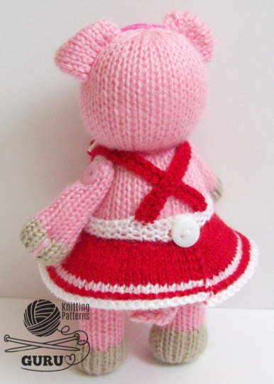 K061 Knitting Pattern - Pig the Girl and Pig the Boy Knitted soft toys Ami