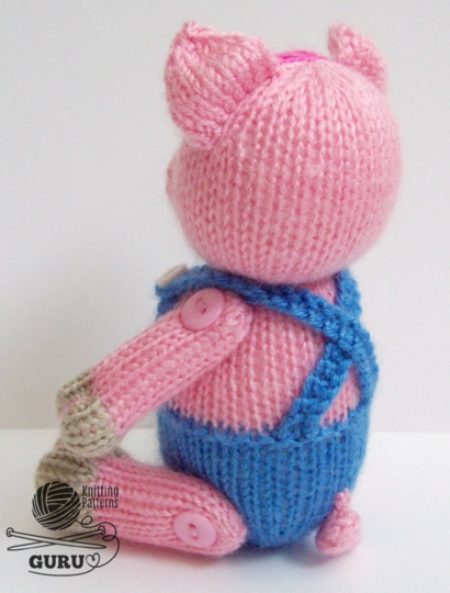 K061 Knitting Pattern - Pig the Girl and Pig the Boy Knitted soft toys Ami