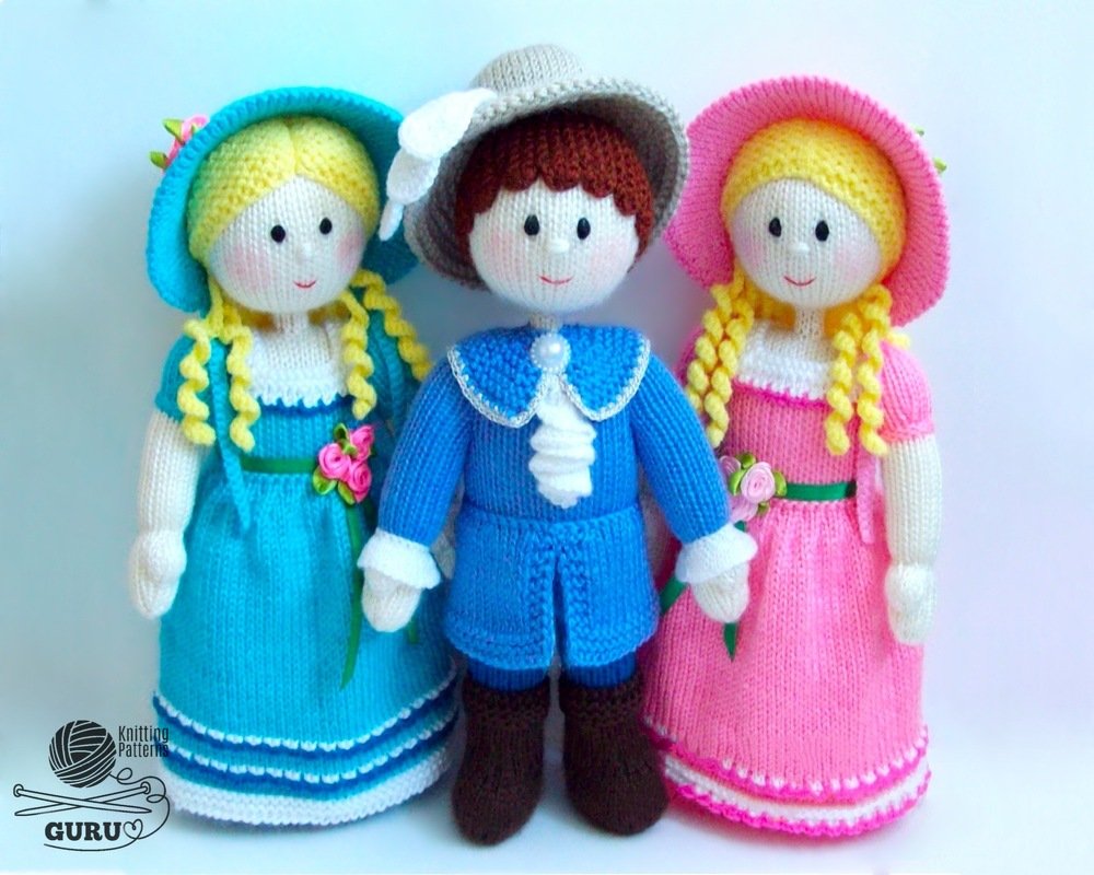 K057 Knitting Pattern - Dolls Lady and Gentlemen (boy and girl) - Amigurumi - Image 10