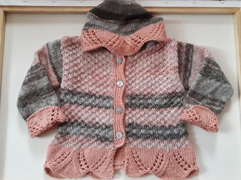 Strickanleitung Mädchenjacke mit Kapuze 110/116, 4-5 Jahre, PDF-detailgenau