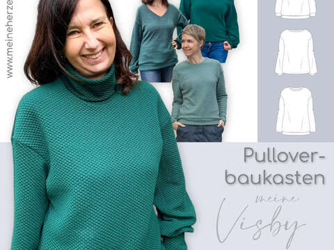 Strickpullover – eBook Schnittmuster Gr. 32-58 – Visby #150