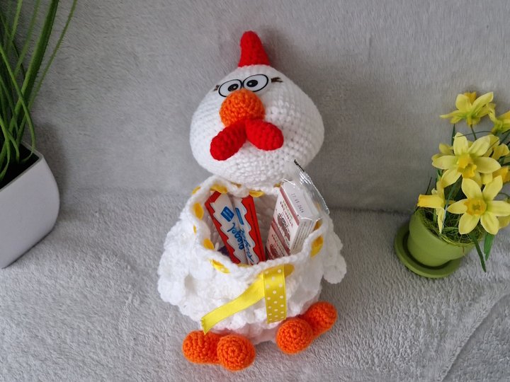 Häkelanleitung: Fröhlicher Hühnchen-Geschenkbeutel für Ostern