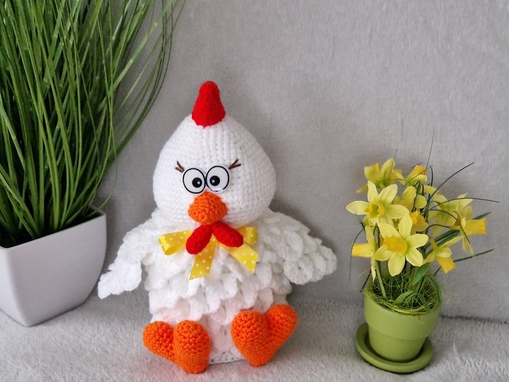 Häkelanleitung: Fröhlicher Hühnchen-Geschenkbeutel für Ostern