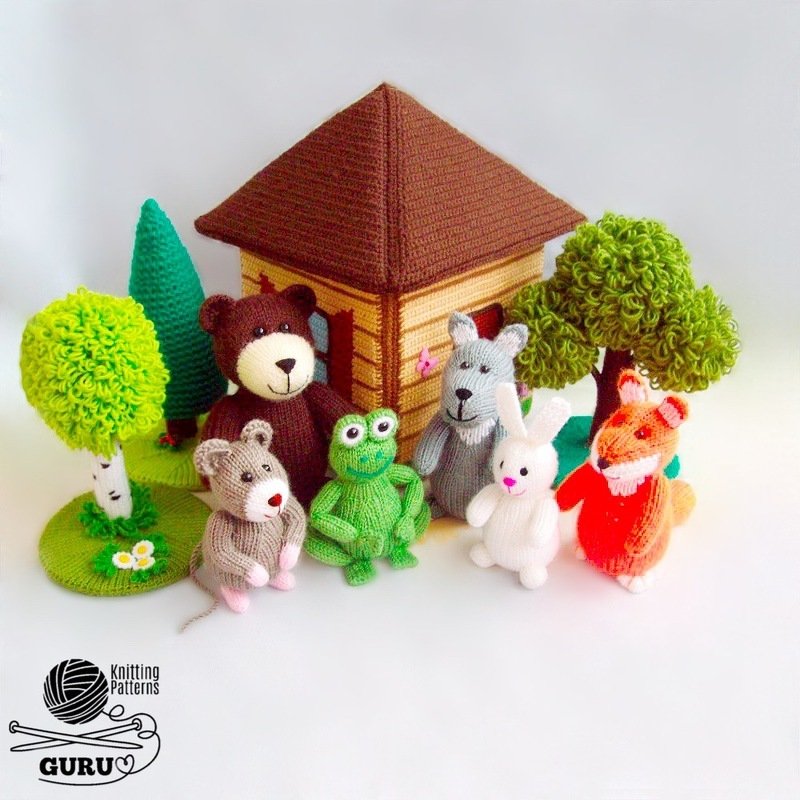 K055 Teremok full set House Bear Fox Wolf Frog Rabbit Mouse 6 soft toys - Image 10