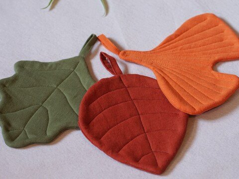 Blätter Topflappen Eiche Ginkgo nähen