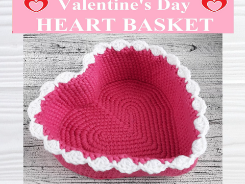 Crochet Heart Basket