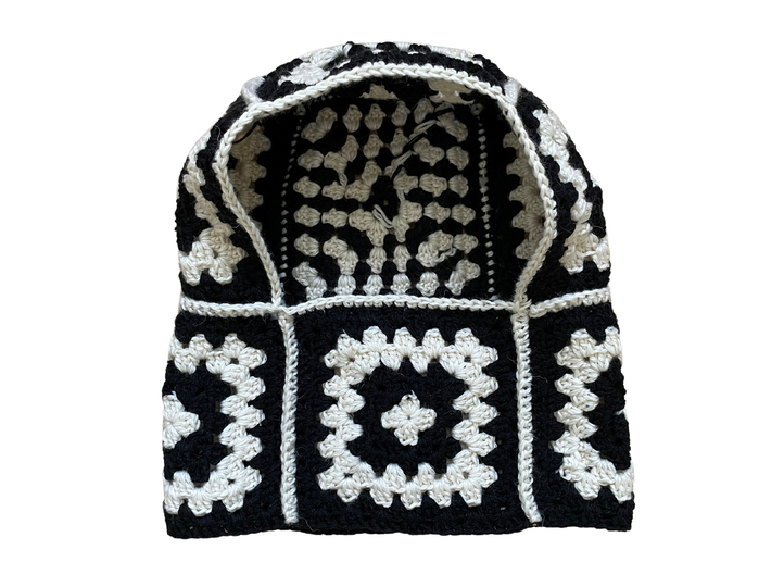 Granny square balaclava crochet pattern, handmade wool hood scoodie