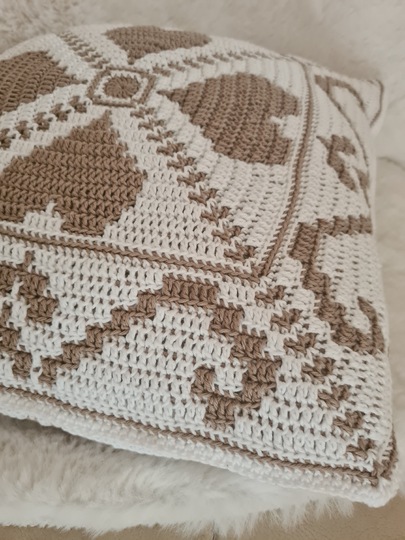 Häkelanleitung Kissenhülle HOME Wendekissen Overlay-Mosaik-Technik+Tutorial