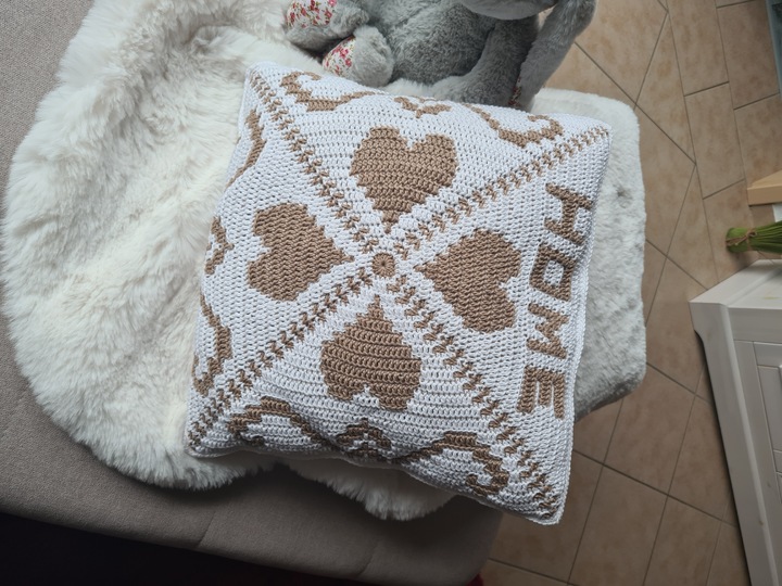 Häkelanleitung Kissenhülle HOME Wendekissen Overlay-Mosaik-Technik+Tutorial