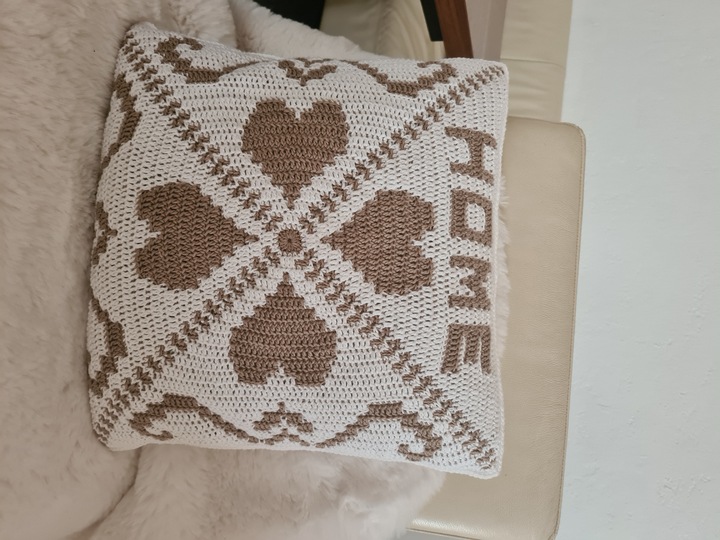 Häkelanleitung Kissenhülle HOME Wendekissen Overlay-Mosaik-Technik+Tutorial