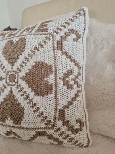 Häkelanleitung Kissenhülle HOME Wendekissen Overlay-Mosaik-Technik+Tutorial