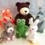 K048 Bear, Fox, Wolf, Frog, Rabbit, Mouse 6 soft toys knitted animals