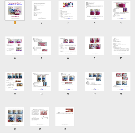 K043 Grandparents dolls Grandad and Granny Grandma - Amigurumi people