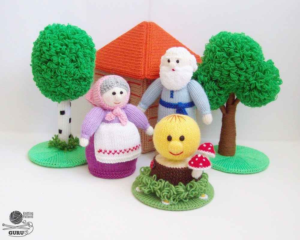 K042 Knitting Pattern Kolobok (Roly-Poly) on a stump Amigurumi tree forest - Image 9