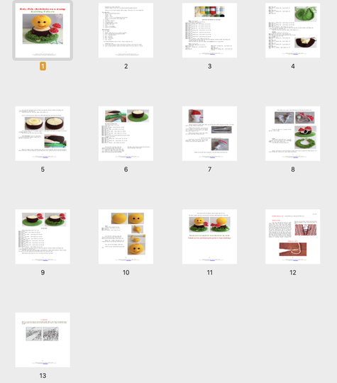K042 Knitting Pattern Kolobok (Roly-Poly) on a stump Amigurumi tree forest