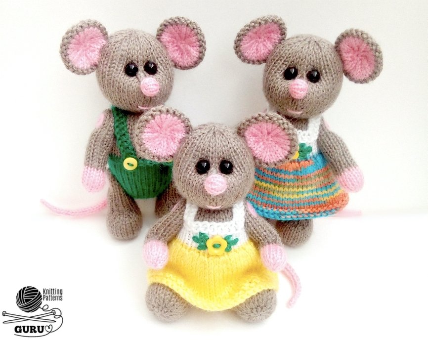 K034 Little Baby mice | mouse | rat with clothing animal dolls Amigurumi - Image 2