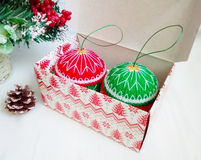 K032 Christmas tree baubles or decoration 3 sizes Amigurumi Christmas Decor