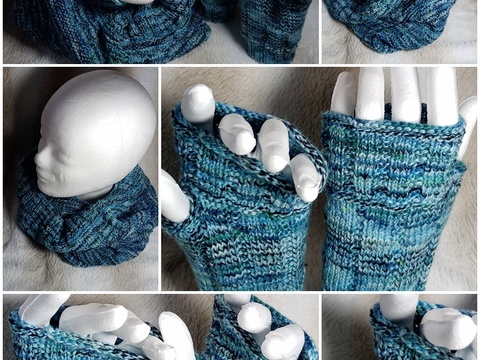 Strickanleitung Fässchen, Set für Schal und Handstulpen