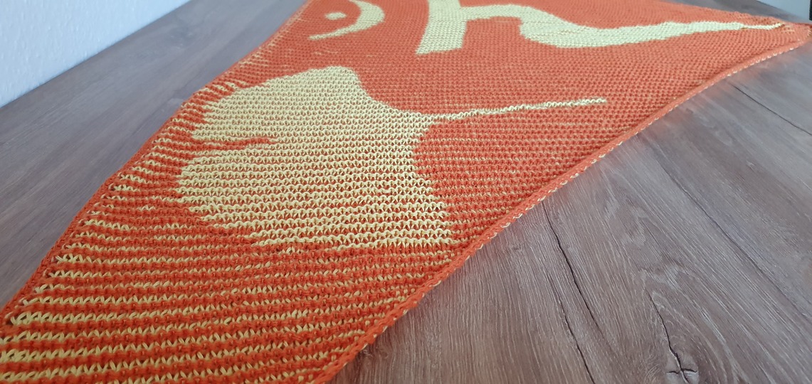 Solarplexus - Chakra, Schattenstricken, Illusionsstricken, Motivtuch