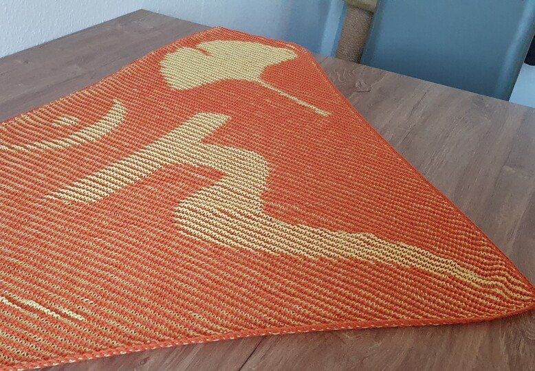 Solarplexus-Chakra, Shadow Knitting, Illusion Knitting, Motif Shawl