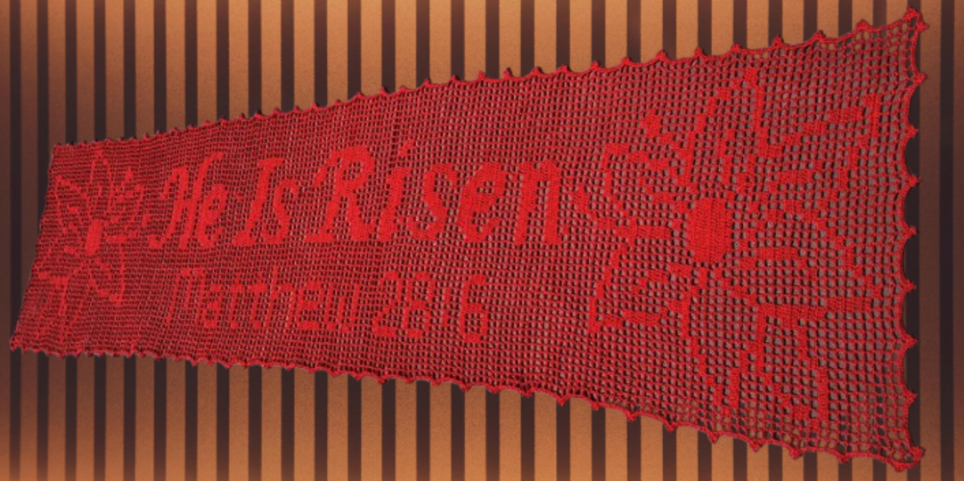 He is Risen Table Runner Filet Crochet Pattern and Charts