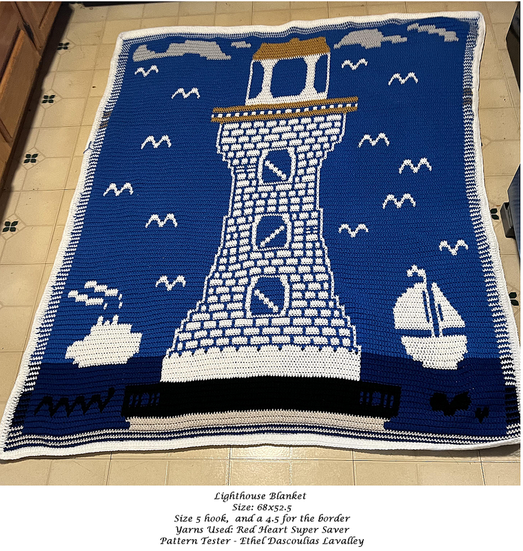 Lighthouse Blanket Pattern and Chart - Image 2