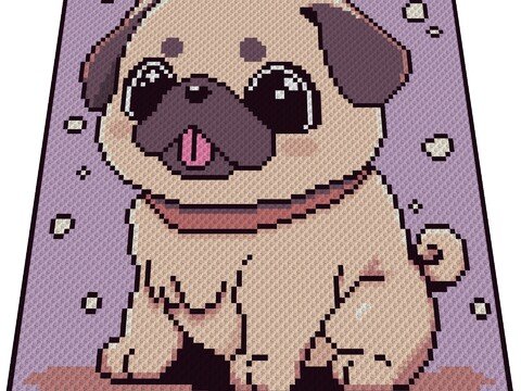 Häkelmuster * MOPS * Grafik für C2C Decke