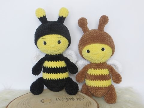 Häkelanleitung für süße Kuschel-Bienchen