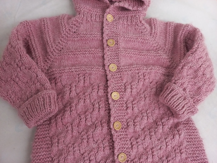 Strickanleitung Babyoverall, 86-92, 18-24 M, mit Kapuze, ohne Nähte, PDF