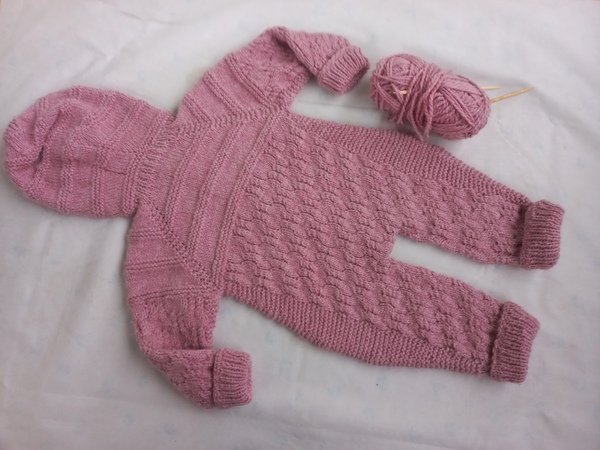 Kostenlose Anleitung Baby Overall Selber Stricken Strickanleitung Babyoverall, 86-92, 18-24 M, mit Kapuze, ohne Nähte, PDF