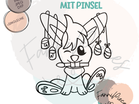 Hase mit Pinsel