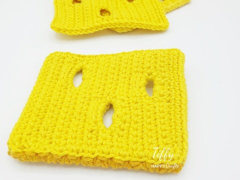 Cheese slice Play Food Easy Crochet Pattern