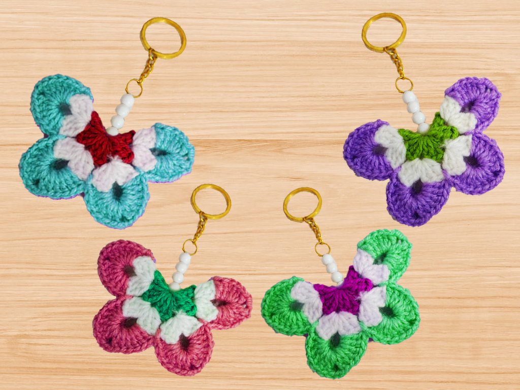 A butterfly keychain pattern